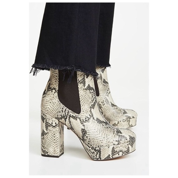 Sam Edelman 9 Snake Embossed Abella Platform High Heel Boots Booties Python $180 - Picture 9 of 13